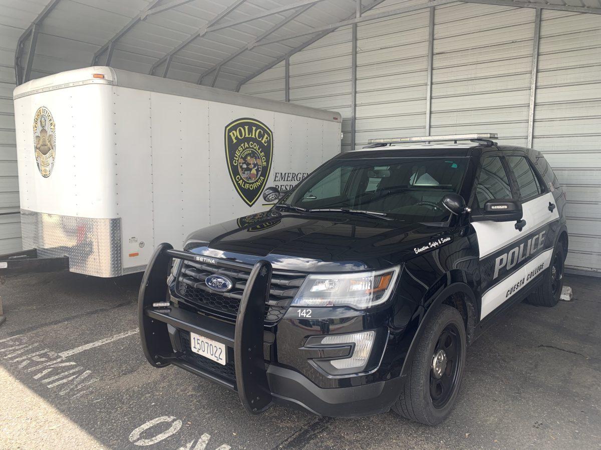 Cuesta College police vehicle. Photo by Anthony Ramos