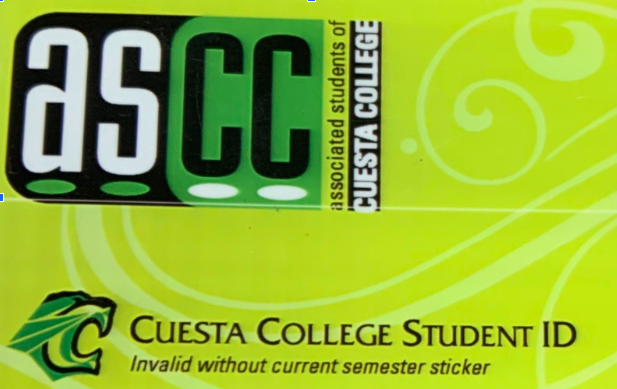 Cuesta College Student ID Card. Photo by Hannah Halferty
