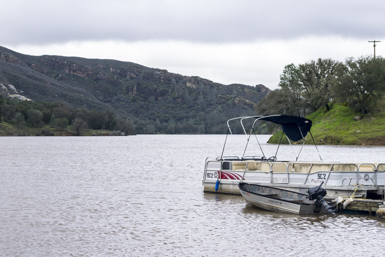 Many fishing boats, once floating low on the lake, can now be stored easily on the lakes.