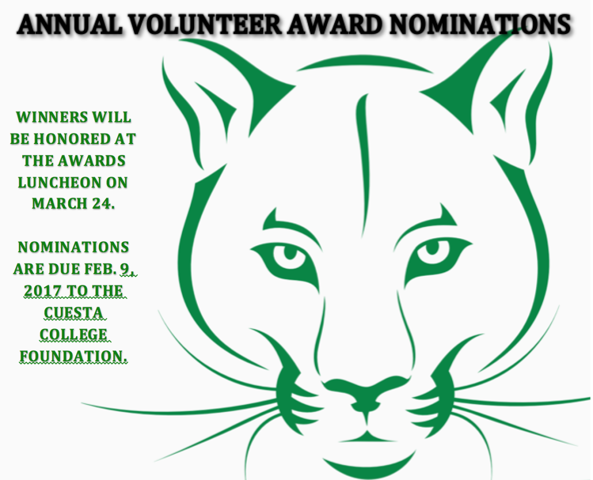 Annual volunteer award nominations for 2017