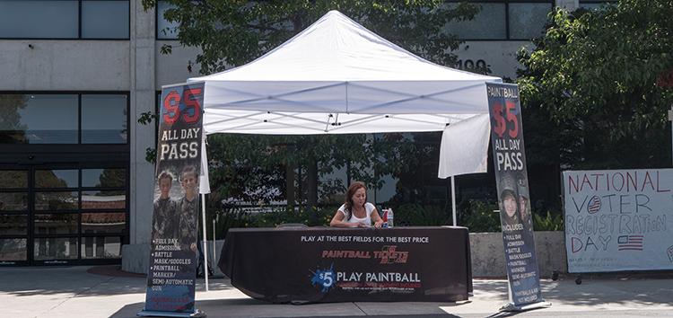 Paintball tickets for sale on San Luis Obispo campus