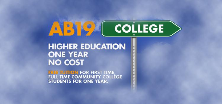 First year free tuition for California Community College students