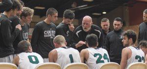 Coach Rusty Blair encouraging his players, helping them with a comeback win.