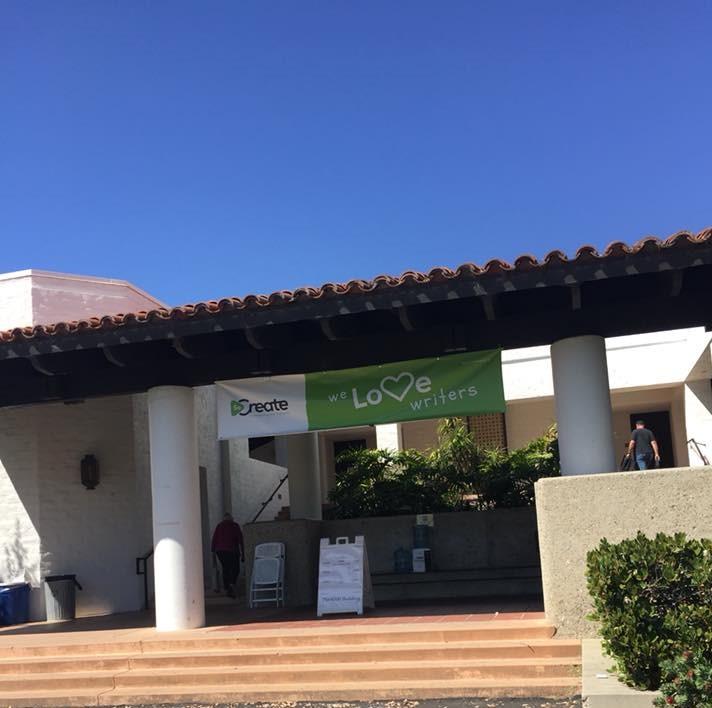 Central Coast Writers Conference welcoming banner at Cuesta College.  Photo by Ellie Thomas