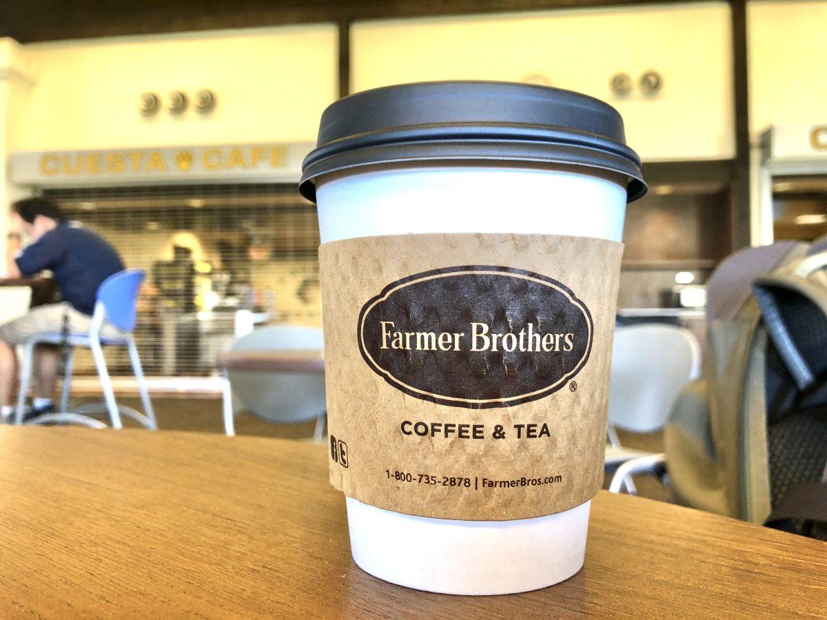 Coffee cup from the Cuesta Cafe. Photo by Ellie Thomas