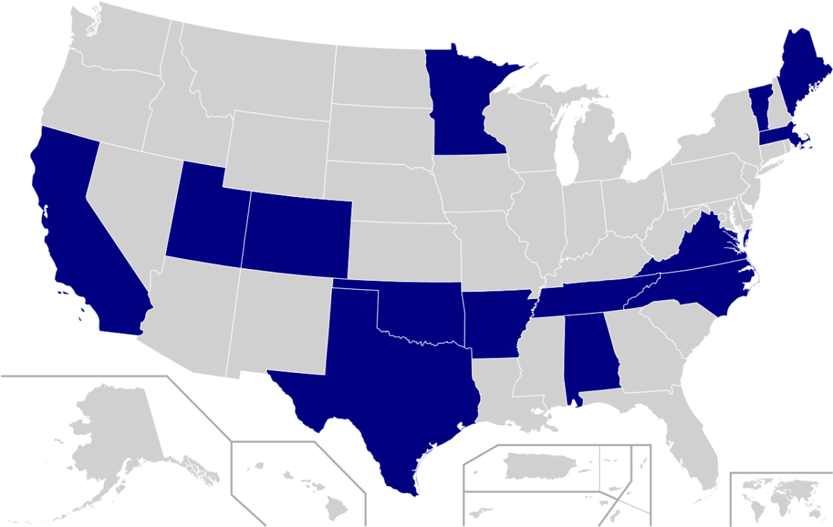 The states participating in Super Tuesday. Photo by Amkutzko