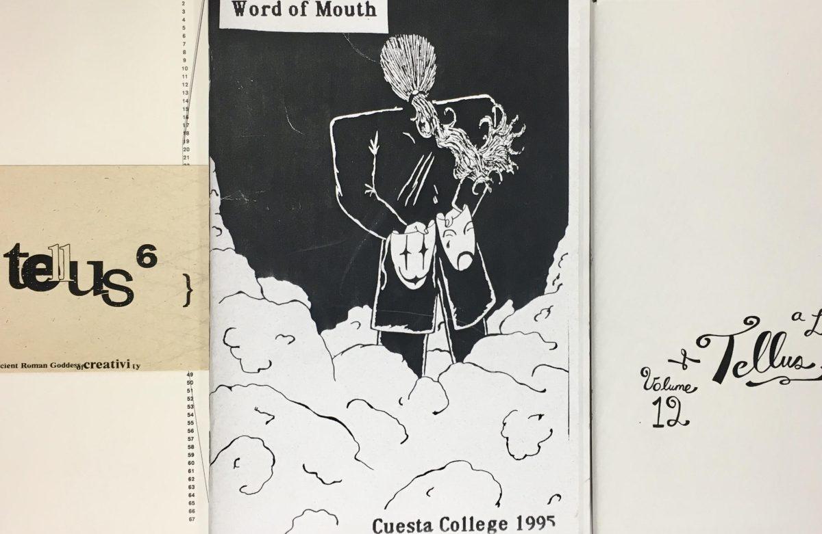 Cuesta College's literary journals from years past. Photo by Ava Kershner