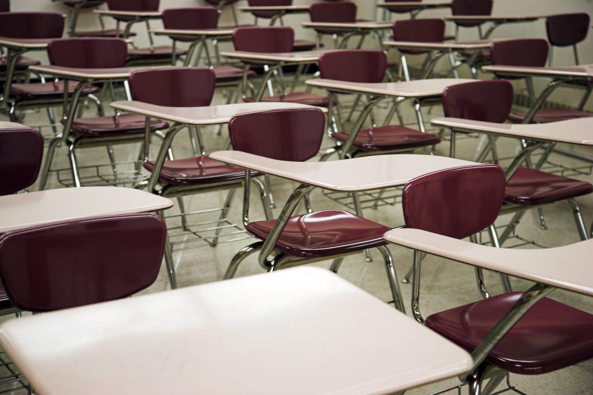 A high school classroom.  Photo by dcJohn
