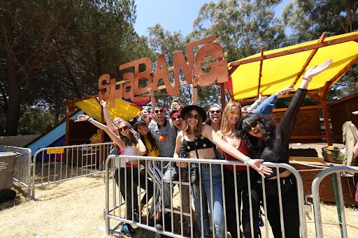 Shabang attendees in front of sign. Photo courtesy of Shabang