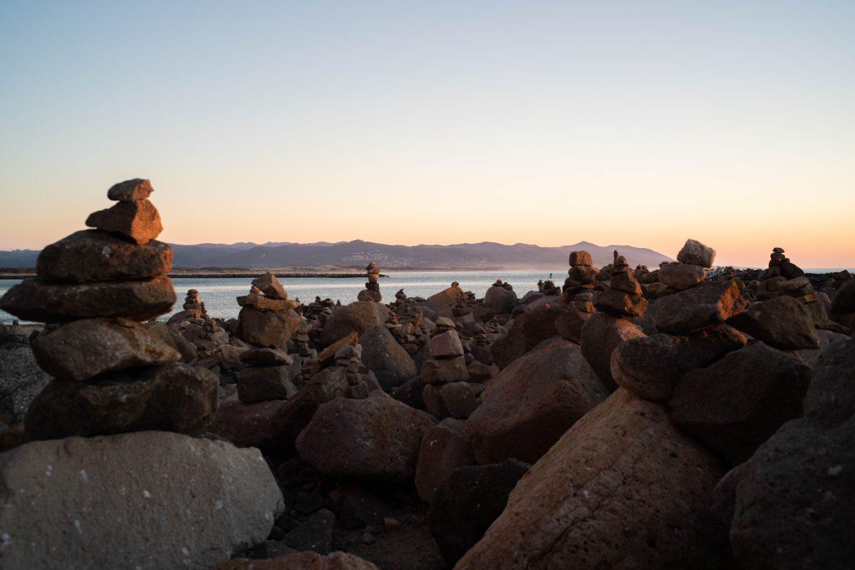 Rock Stacks in Morro Bay on the south side of Morro Rock. Photo By Dustin Gil