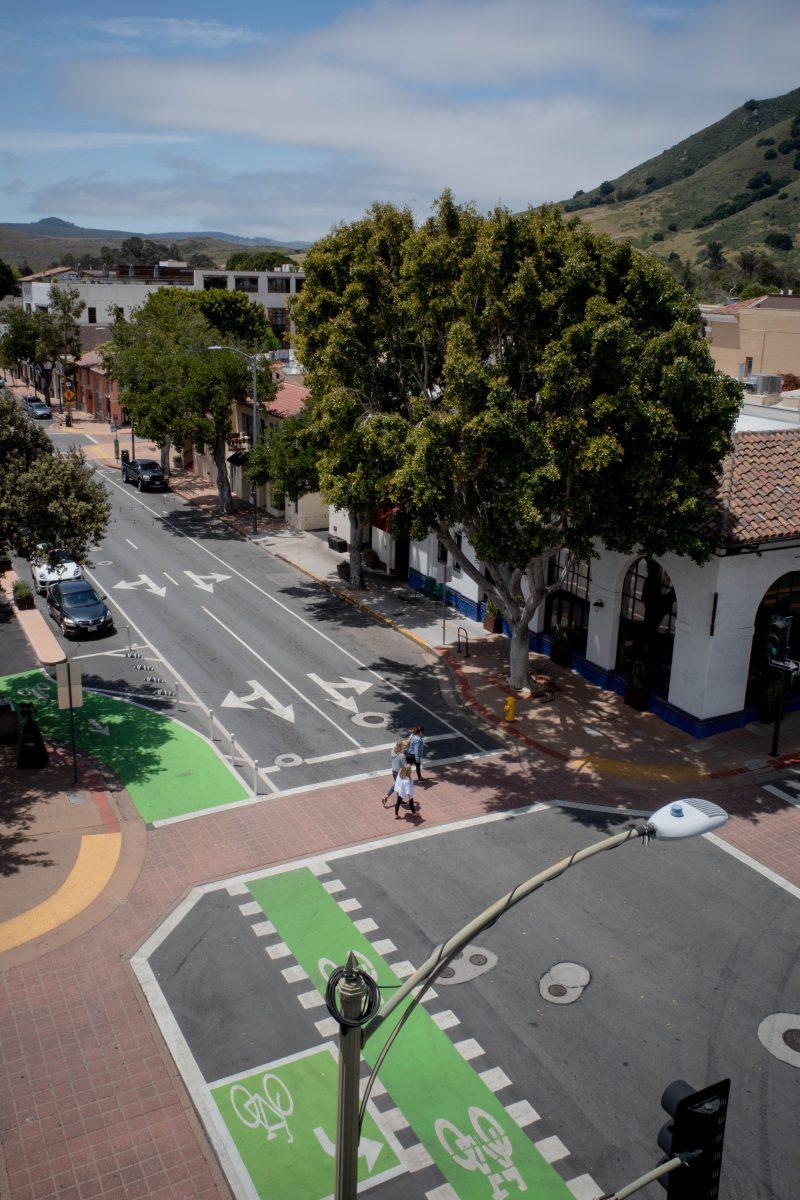 Bike paths in Downtown San Luis Obispo. Photo by Dustin Gil