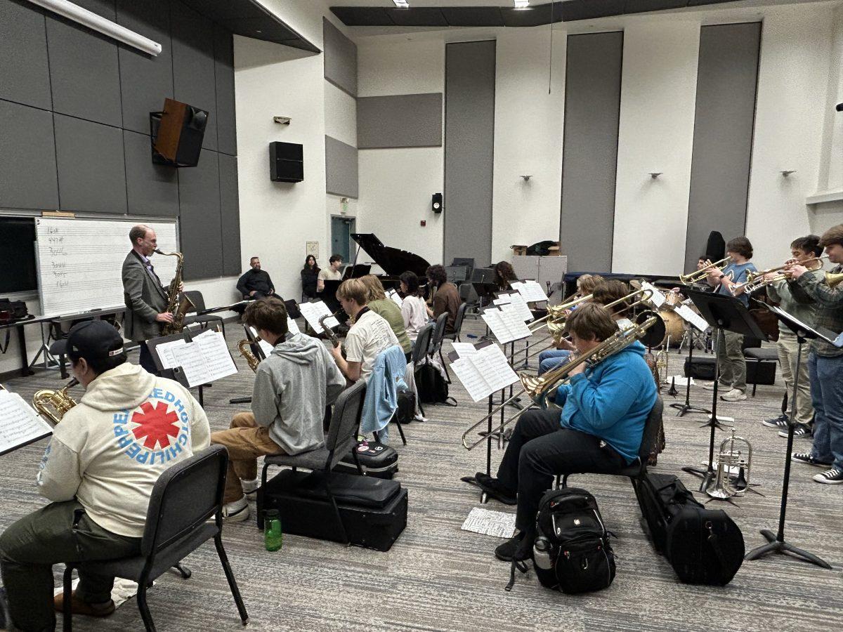 Cuesta Jazz Ensemble rehearsal. Photo by Joey Batista
