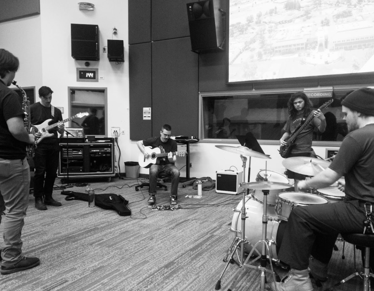 One of Cuesta’s jazz combos' student-led rehearsals on Dec. 5