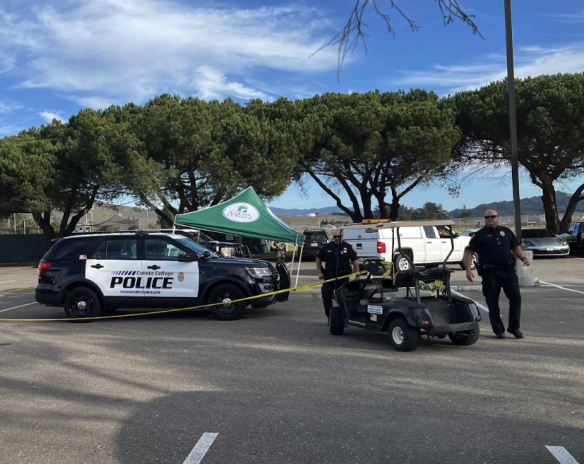 Cuesta College Police at the scene where a person was found dead on Jan. 21, 2025. Cuestonian File Photo.
