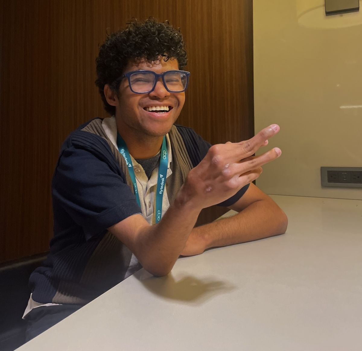 Jason Green, a fourth-year journalism student at Long Beach State University where he works as an Arts and Life Assistant on the Long Beach Current, sits in between discussions at the 2026 ACP Spring National Media Conference on March 6, 2026. “When I write about disability, I find myself in it as well," Green said.